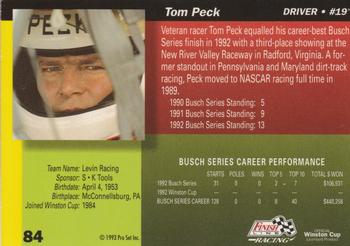 1993 Finish Line - Silver Series '93 #84 Tom Peck Back