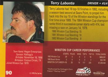 1993 Finish Line - Silver Series '93 #90 Terry Labonte Back