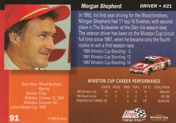 1993 Finish Line - Silver Series '93 #91 Morgan Shepherd Back