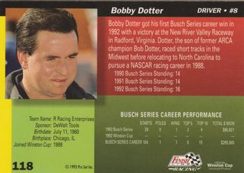1993 Finish Line - Silver Series '93 #118 Bobby Dotter Back