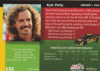 1993 Finish Line - Silver Series '93 #121 Kyle Petty Back
