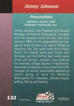 1993 Finish Line - Silver Series '93 #132 Jimmy Johnson Back