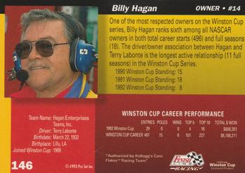 1993 Finish Line - Silver Series '93 #146 Billy Hagan Back