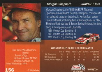 1993 Finish Line - Silver Series '93 #156 Morgan Shepherd Back