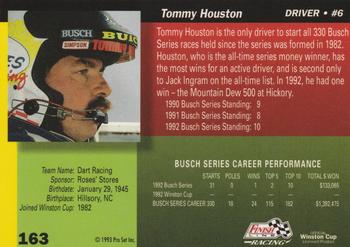 1993 Finish Line - Silver Series '93 #163 Tommy Houston Back
