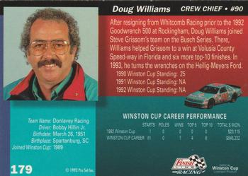 1993 Finish Line - Silver Series '93 #179 Doug Williams Back