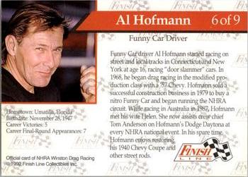 1993 Finish Line NHRA - Autographs #6 Al Hofmann Back