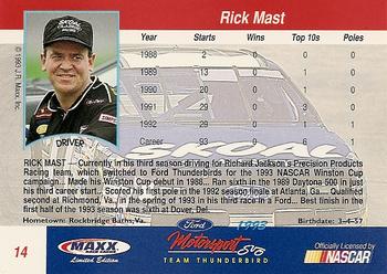 1993 Maxx Ford Motorsport #14 Rick Mast Back