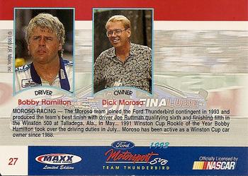 1993 Maxx Ford Motorsport #27 Bobby Hamilton Back