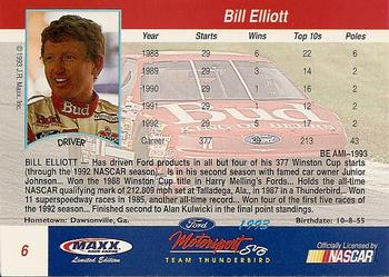 1993 Maxx Ford Motorsport #6 Bill Elliott Back