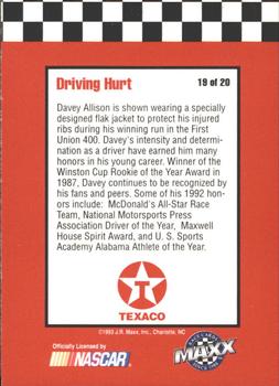 1993 Maxx Texaco Davey Allison #19 Davey Allison Back