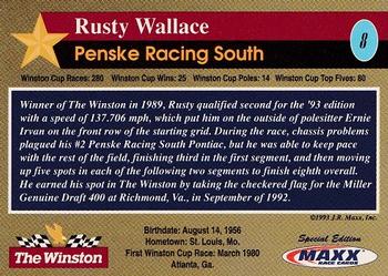 1993 Maxx The Winston #8 Rusty Wallace Back