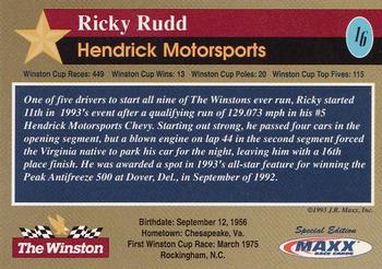 1993 Maxx The Winston #16 Ricky Rudd Back
