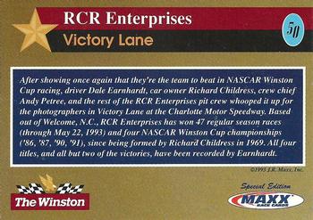 1993 Maxx The Winston #50 Dale Earnhardt Back
