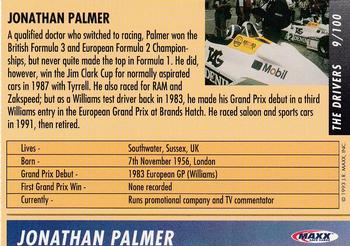 1993 Maxx Williams Racing #9 Jonathan Palmer Back