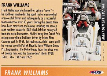 1993 Maxx Williams Racing #19 Frank Williams Back