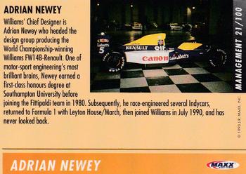 1993 Maxx Williams Racing #21 Adrian Newey Back