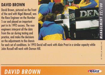 1993 Maxx Williams Racing #22 David Brown Back