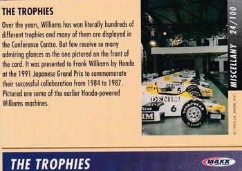 1993 Maxx Williams Racing #24 The Trophies Back