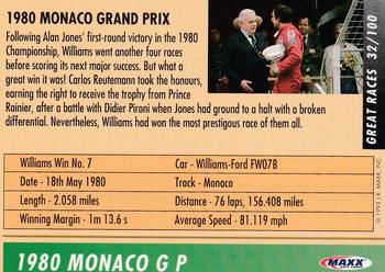 1993 Maxx Williams Racing #32 Alan Jones' Car Back