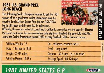 1993 Maxx Williams Racing #38 Alan Jones' Car Back