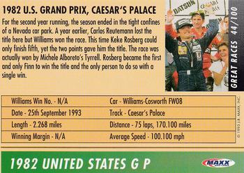 1993 Maxx Williams Racing #44 Keke Rosberg's Car Back