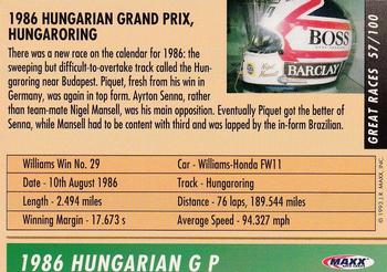 1993 Maxx Williams Racing #57 Nigel Mansell's Car Back