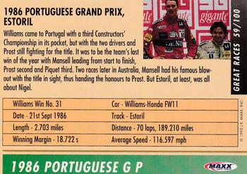 1993 Maxx Williams Racing #59 Nigel Mansell's Car Back