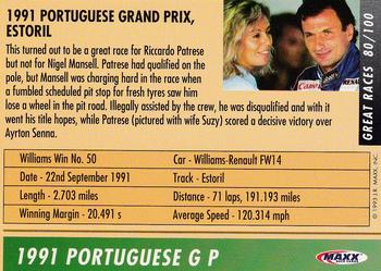 1993 Maxx Williams Racing #80 Riccardo Patrese's Car Back