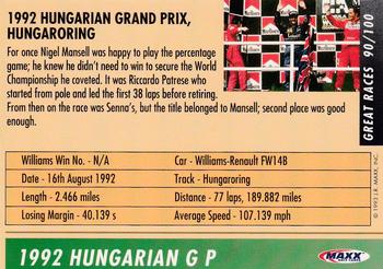 1993 Maxx Williams Racing #90 Nigel Mansell's Car Back