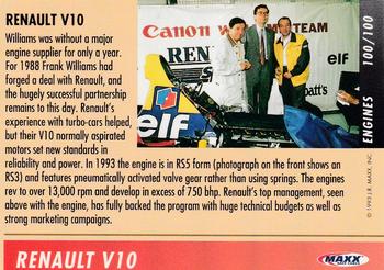 1993 Maxx Williams Racing #100 Renault V10 Back