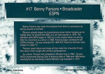 1993 Traks - First Run #17 Benny Parsons Back