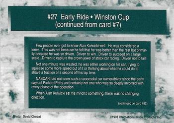 1993 Traks - First Run #27 Alan Kulwicki Back