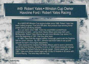 1993 Traks - First Run #49 Robert Yates Back