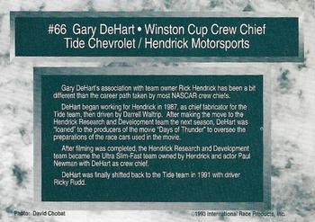 1993 Traks - First Run #66 Gary DeHart Back