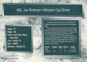 1993 Traks - First Run #92 Joe Ruttman Back