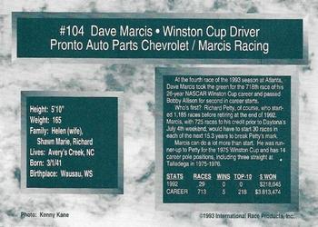 1993 Traks - First Run #104 Dave Marcis Back