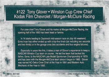 1993 Traks - First Run #122 Tony Glover Back