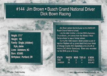 1993 Traks - First Run #144 Jim Bown Back