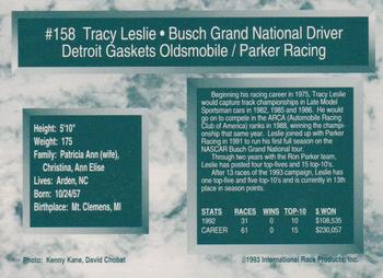 1993 Traks - First Run #158 Tracy Leslie Back