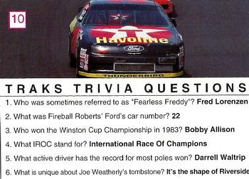 1993 Traks Trivia #10 Davey Allison's Helmet Back