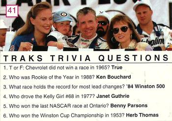 1993 Traks Trivia #41 Mark Martin Back