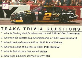 1993 Traks Trivia #3 Rusty Wallace Back