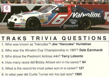 1993 Traks Trivia #6 Mark Martin Back
