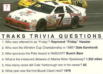 1993 Traks Trivia #7 Jimmy Hensley Back
