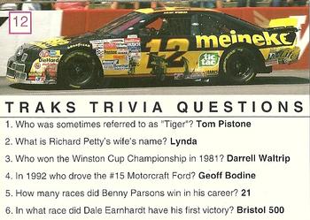 1993 Traks Trivia #12 Jimmy Spencer Back