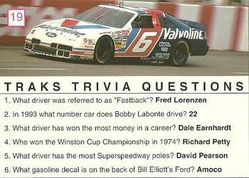 1993 Traks Trivia #19 Mark Martin Back