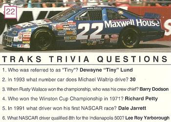 1993 Traks Trivia #22 Bobby Labonte Back