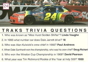 1993 Traks Trivia #24 Jeff Gordon Back