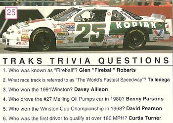 1993 Traks Trivia #25 Ken Schrader Back
